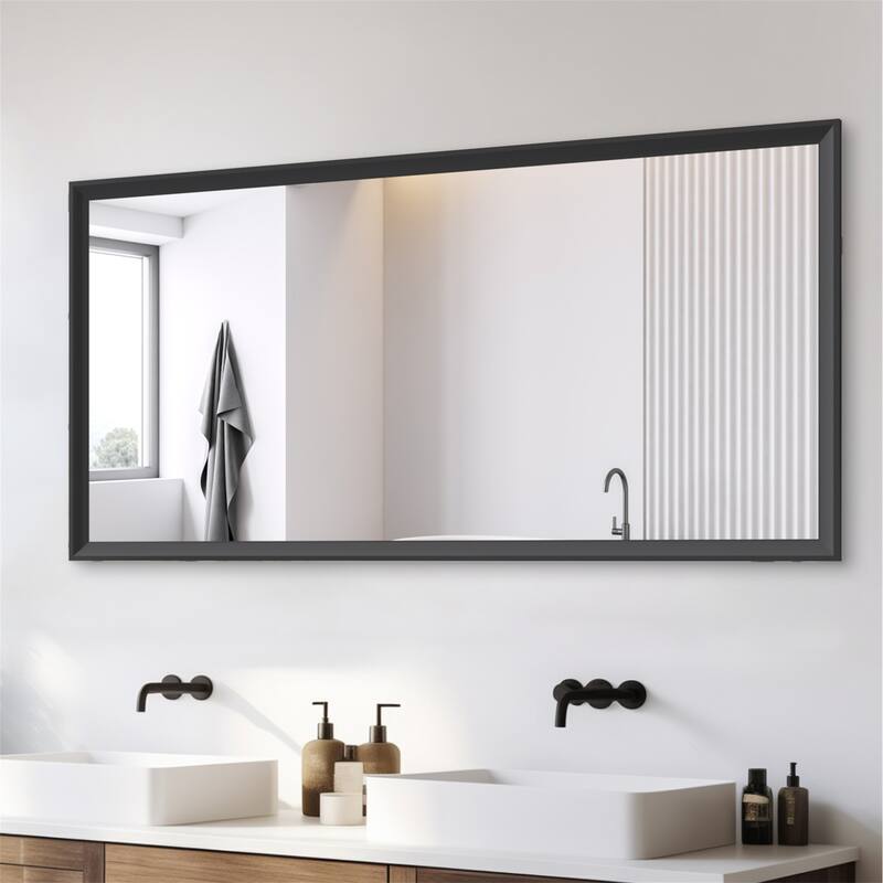 60" x 30" Oversized Rectangle Bathroom Wall Mirror with Aluminum Frame