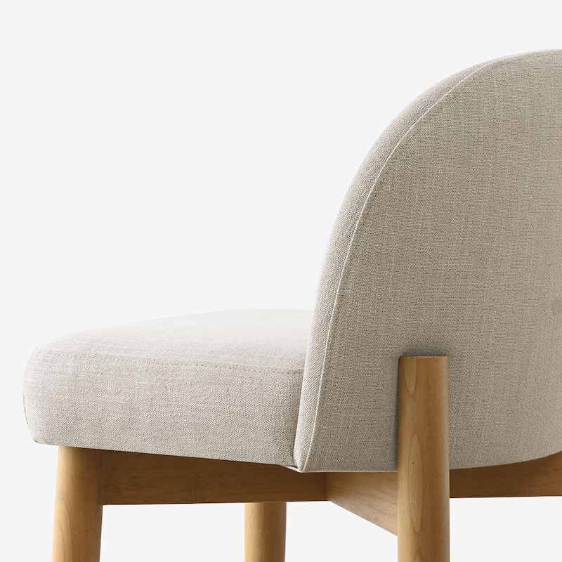 Upholstered Counter Stool With Solid Wood Legs (Set of 2)