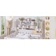 preview thumbnail 15 of 13, Twin Size Wood Platform Bed with Desk, Bookshelf, Matching Chair, White