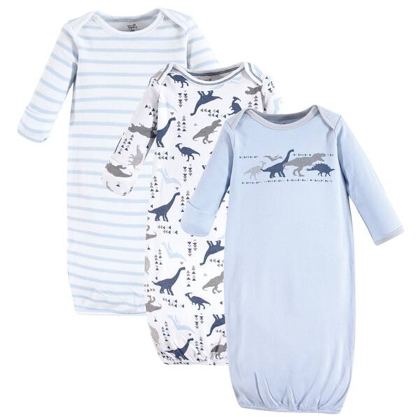 slide 1 of 1, Touched by Nature Organic Cotton Gowns, Dino, Preemie/Newborn - Dino Preemie-Newborn - Dino