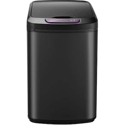 Hanover 9-Liter / 2.3-Gallon Trash Can with Sensor Lid in Black