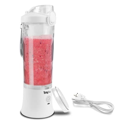 Total Chef Cordless Portable Blender, 20 oz (600 mL) Personal Blender, USB Rechargeable, White