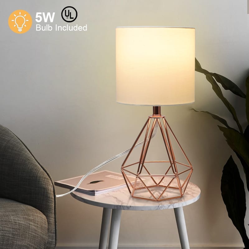 Depuley Bedroom Bedside Table Lamp Fabric Nightstand Light Shade - N/A