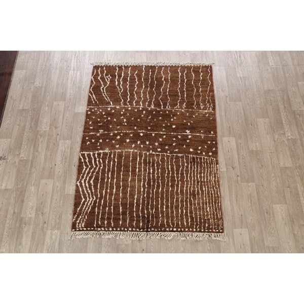 Decorative Moroccan Oriental Area Rug Wool Hand Knotted Foyer Carpet 5 0 X 6 7 On Sale Overstock 32026770