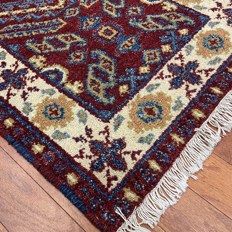HERAT ORIENTAL Handmade Kazak Wool Rug - 2'2" x 4'