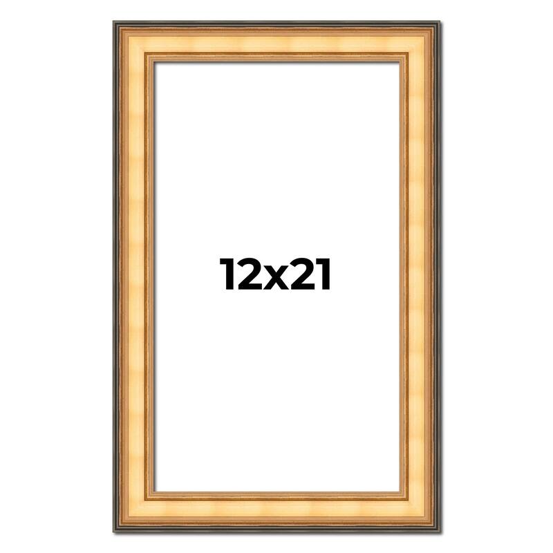 12x21 Frame Gold Plein Aire Solid Wood Picture Frame Width 2 Inches |
