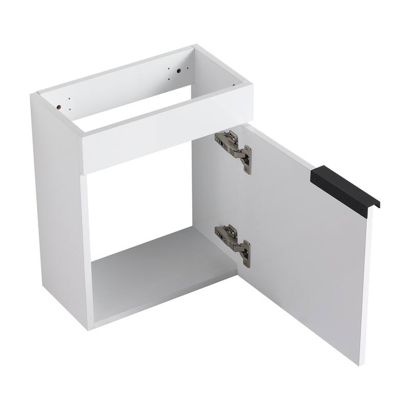 17 in.W Wall-Mounted Plywood Bathroom Vanity in White with Ceramic Sink