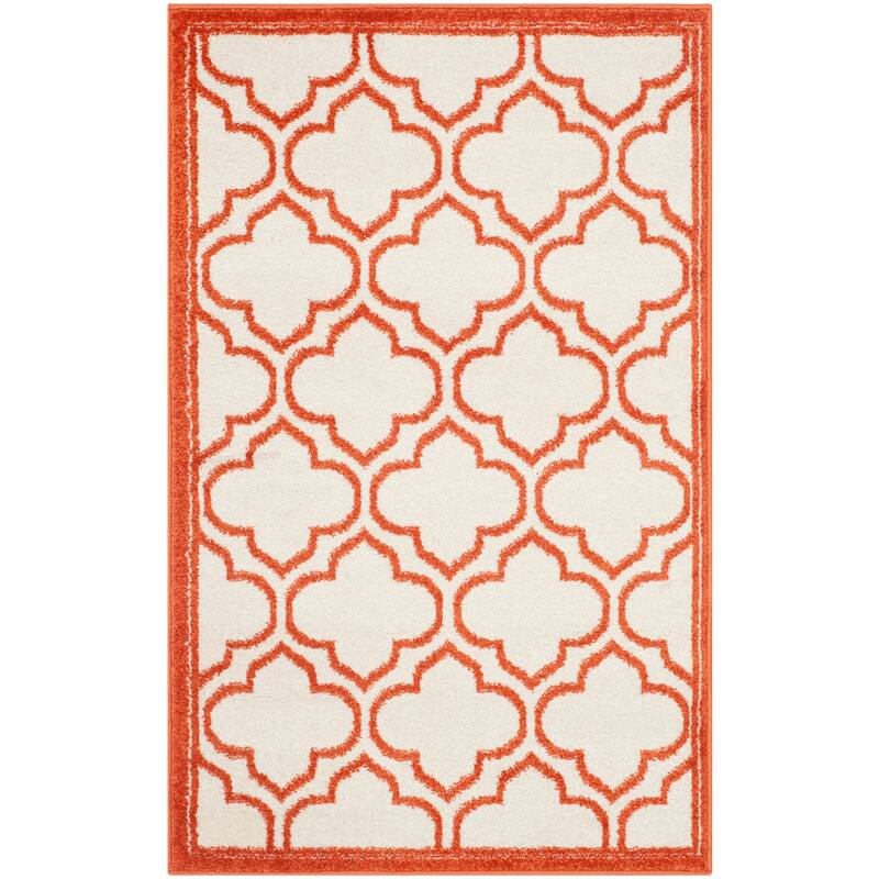 SAFAVIEH, Amherst Doraline Modern Rug - 2'6" x 4' - Ivory/Orange