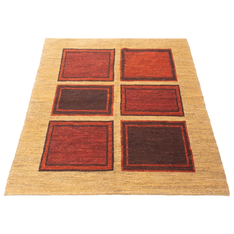ECARPETGALLERY Flat-Weave Natural Red Wool Tapestry Kilim - 4'10 x 6'5