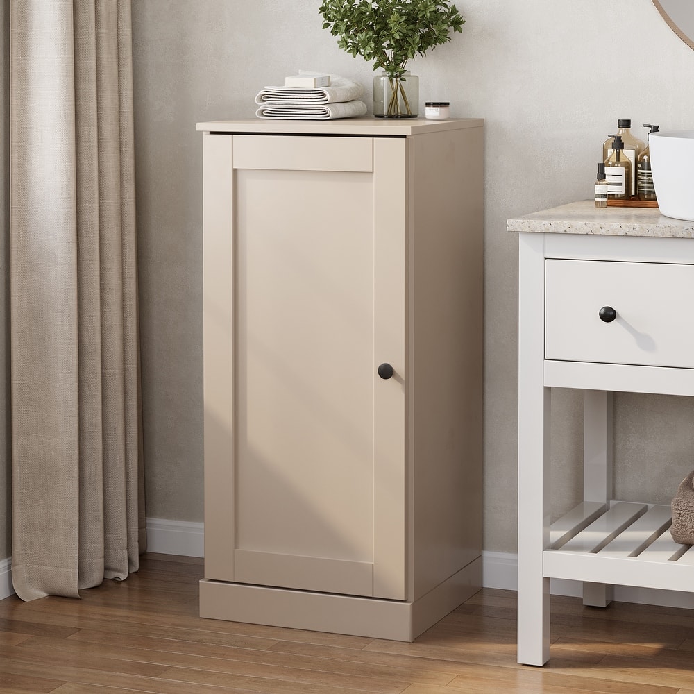 Palace Imports 100% Solid Wood Bathroom Storage Cabinet, Shaker Door, Adjustable Shelves, 16.5" Wide, 35.75" Tall