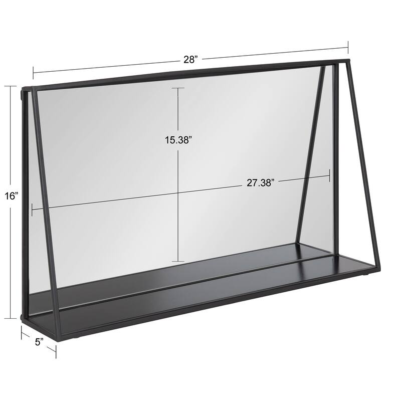 Kate and Laurel Lintz Metal Framed Mirror with Shelf