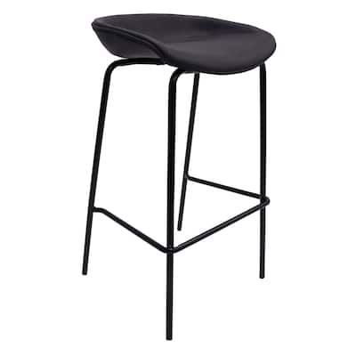 Leather Barstool with Powder-Coated Iron Frame Servos Series