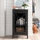 preview thumbnail 1 of 11, Linon Ava Black Small Cabinet with Glass Door