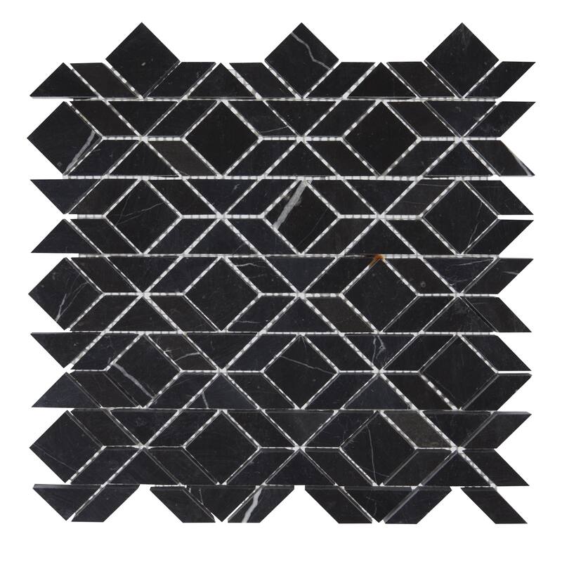 Daltile Pietra Divina Marble Natural Stone Framework Mosaic in Honed Namaste (10 PC Per Carton) (10.40 SQFT Per Carton)