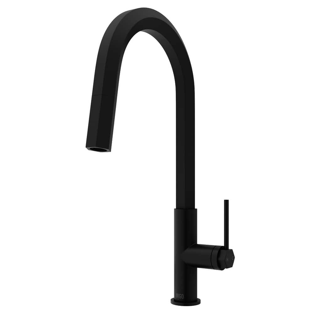 VIGO Hart Hexad 18" H Single Handle Pull-Down Kitchen Faucet