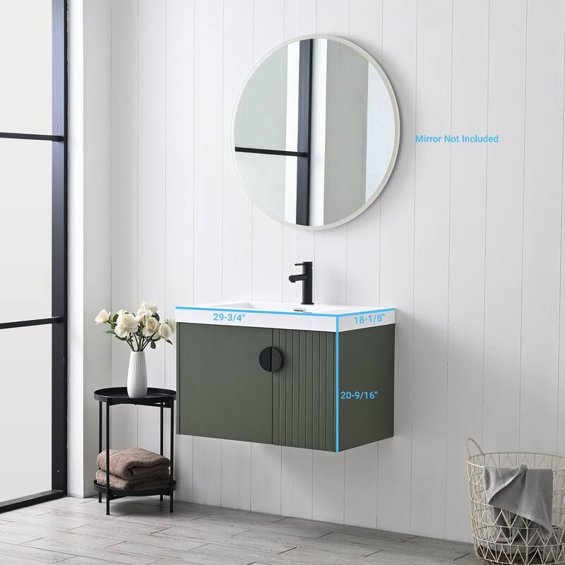 Floating Bathroom Vanity with Sink, Wood Bathroom Vanity Cabinet