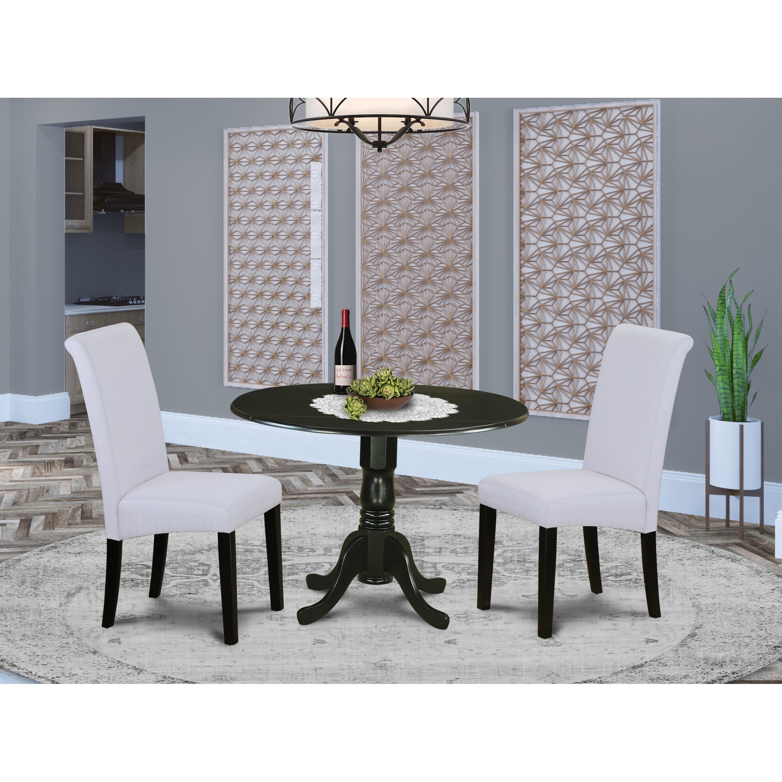 Shop 3pc Small Round Kitchen Table With Elegant Parson Chairs Number Of Chair Option Overstock 27864832