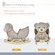 preview thumbnail 5 of 7, Qaba Kids Rocking Horse, Bear-Shaped Plush Toddler Ride on Horse with Sound, Wooden Base & Safety Belt for 18-36 Months, Gray