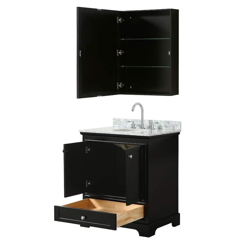 Wyndham Collection Deborah 30" Free Standing Single Vanity Set with