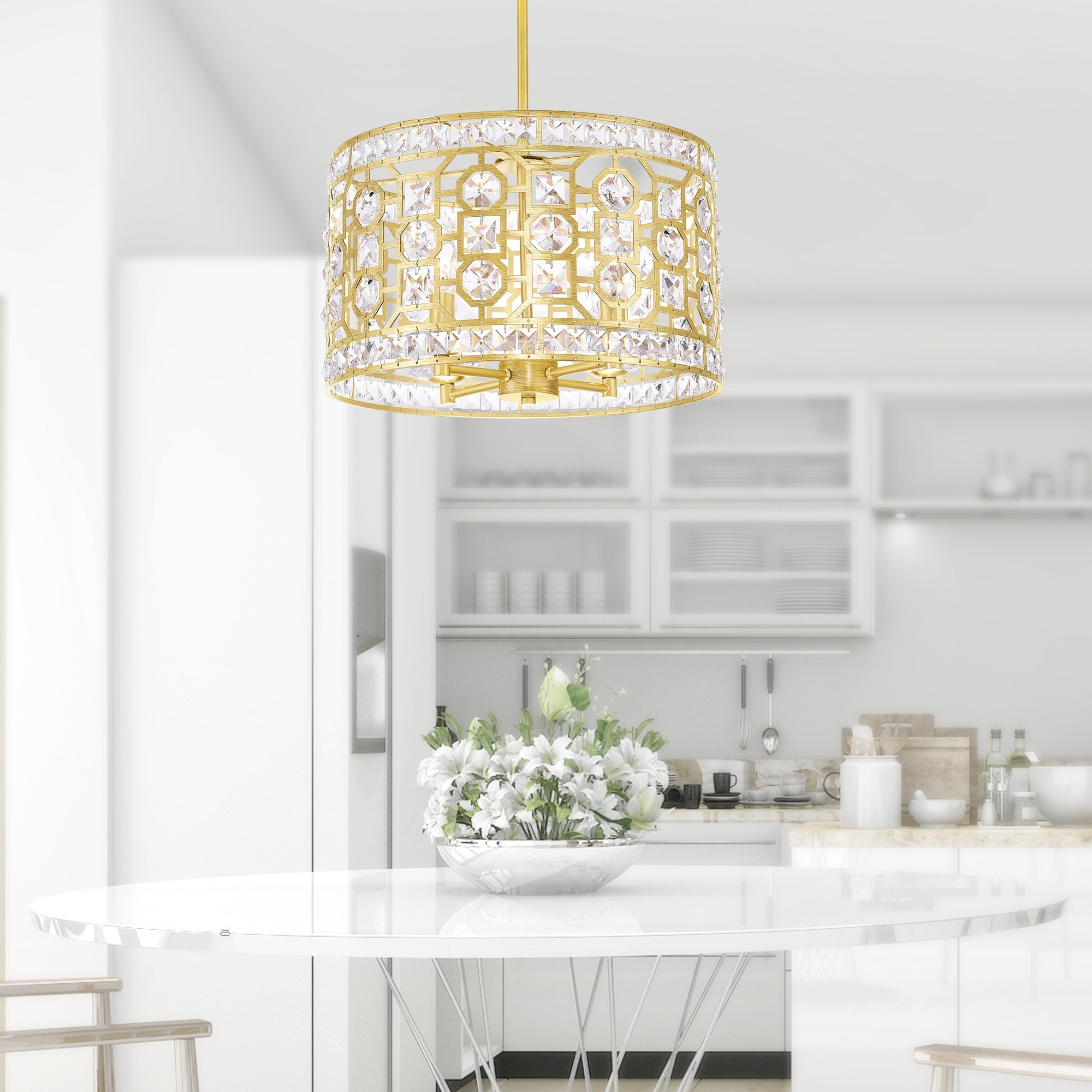 CWI Lighting Belinda 4 Light Champagne Chandelier