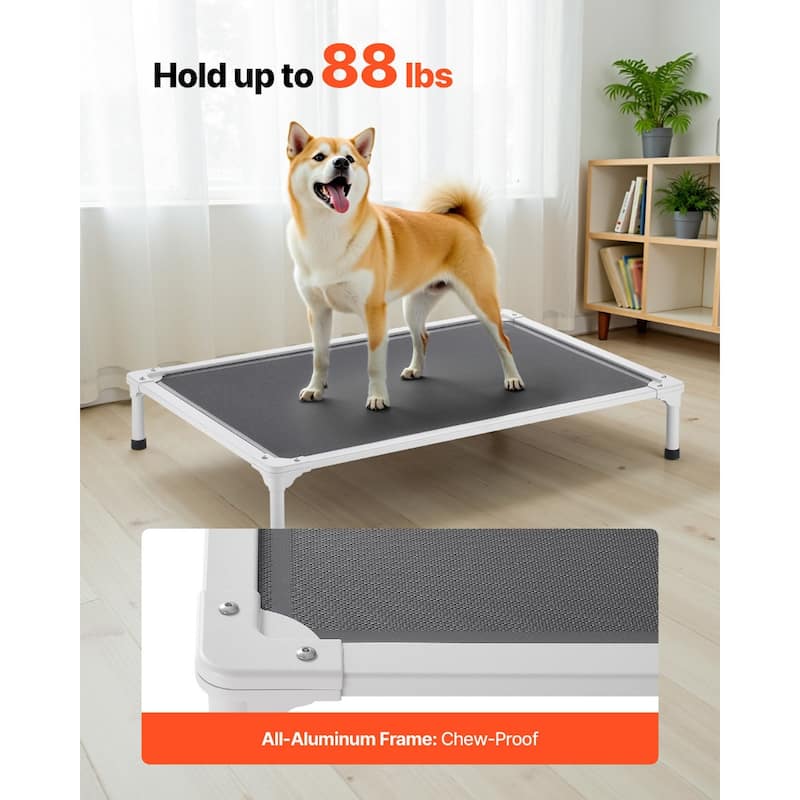 Elevated Dog Bed for Large Dogs Portable Raised Dog Cot with Teslin Mesh L - 42 x 30 x 7 in /