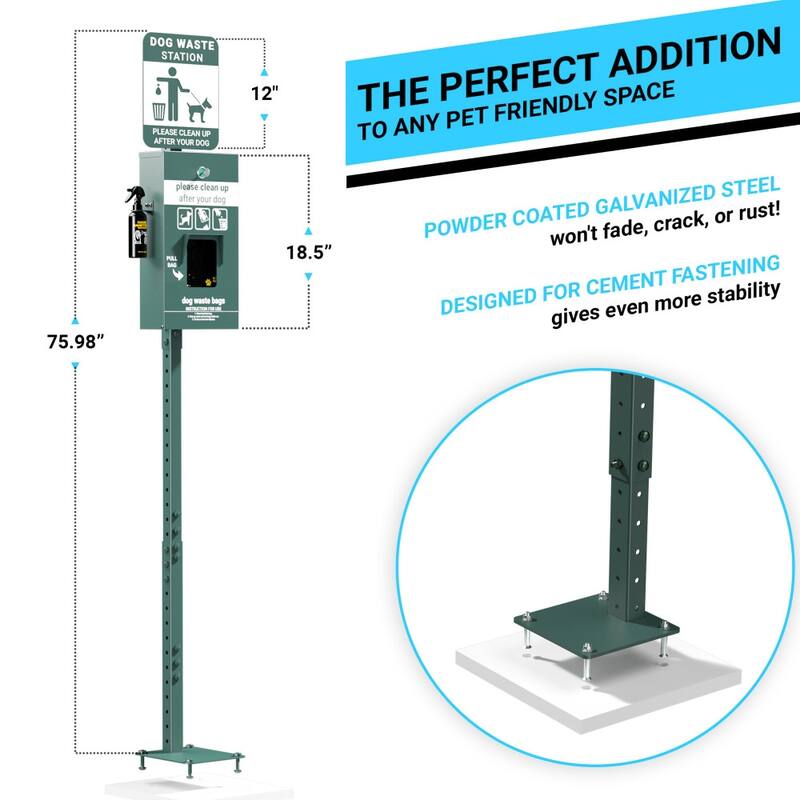 Mini Pet Waste Station-Pull Out Waste Bag Dispenser-Hand Sanitizer Bottle