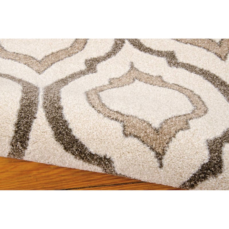 Nourison Glistening Nights Modern Geometric Trellis Area Rug
