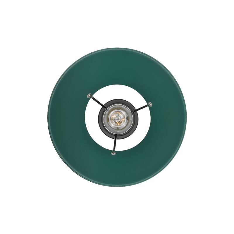 Yep by Golden Lighting Orwell 1-light 10in Pendant in Matte Black and Pine Green shade - Medium Pendant - 10"