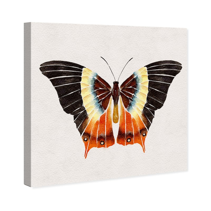 Wynwood Studio Canvas Animals Tricolor Butterfly Black and Dark Orange Tropical Wall Art Canvas Print - Black, Orange