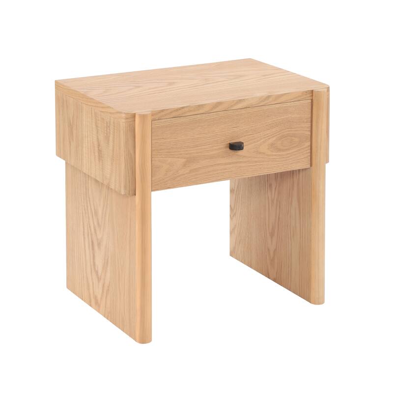 Christopher Knight Home - Modern Minimalist Wood Nightstand with Single Drawer - Natural