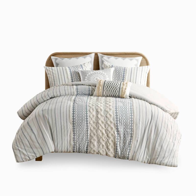 GDF Studio - Imani Cotton Printed Comforter Set with Chenille Detailing