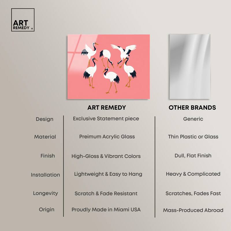 Crane Chorus Acrylic by Art Remedy, Ready to Hang