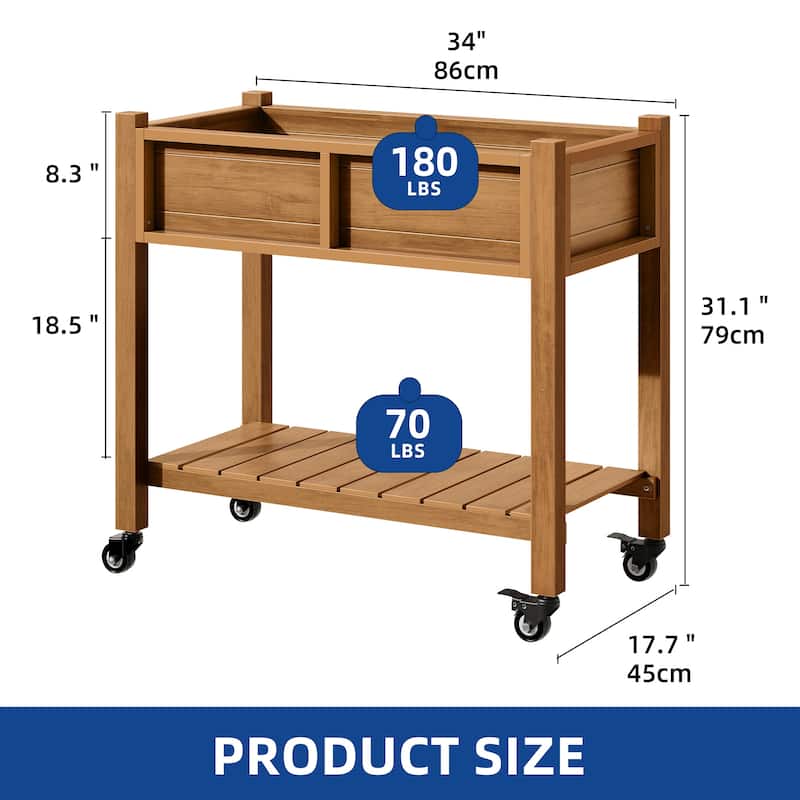 Moasis Poly Wood Raised Garden Bed Planter Box Stand for Backyard Patio Balcony