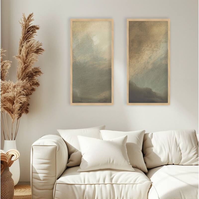 "Mid Summer Storm" Set of Two Framed Textured Wall Art