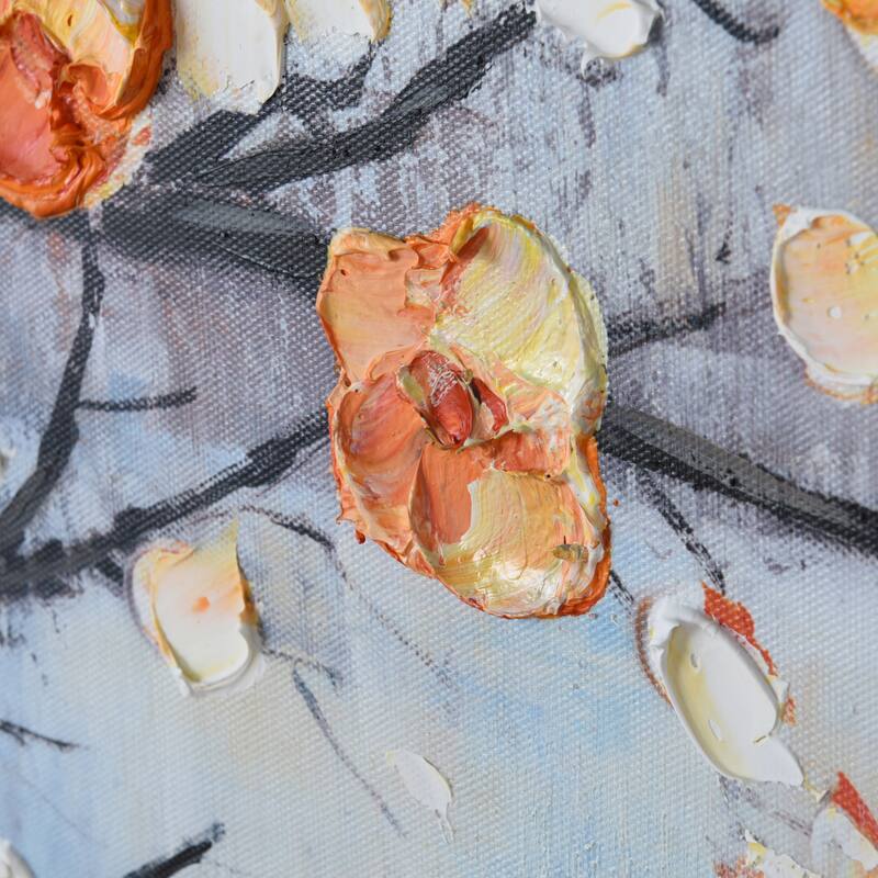 StyleCraft River Bloom Hand-Painted Framed Canvas Wall Art - 47" x 24"