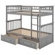 preview thumbnail 7 of 25, Artsy Twin over Twin Bunk Bed with 2 Drawers, Convertible Beds, Grey