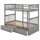 preview thumbnail 7 of 25, Twin over Twin Bunk Bed with Convertible Beds, Drawers, Sturdy Pine Wood Construction, Fence Guardrail, Easy Assembly, Grey