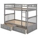 preview thumbnail 6 of 7, Twin over Twin Bunk Bed with Drawers, Convertible Beds, Gray