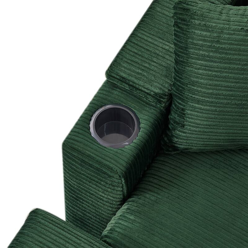 Corduroy Armchair with Footrest & USB
