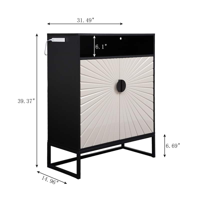 5-Tier Shoe Storage Cabinet,Shoe Cabinet w/Doors Modern Shoe Organizer