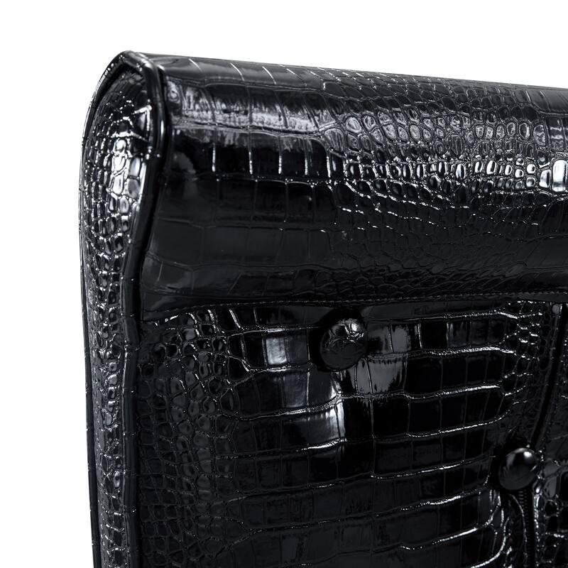 Set of 4, Retro alligator skin Upholstered dining chairs,with Crystal buckle design and Faux Leather design