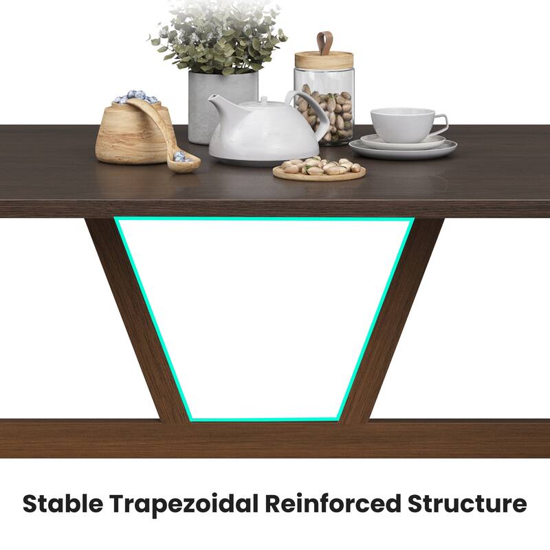 47.2 inch Dining Table for 4-6 Person, Rectangular Wood Kitchen Table, Modern Dinner Table with Sturdy Metal Frame