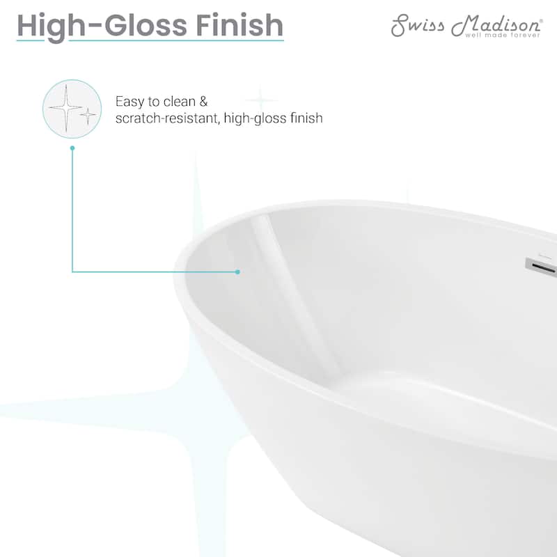 Capri 60" Freestanding Bathtub - 32x60 Center