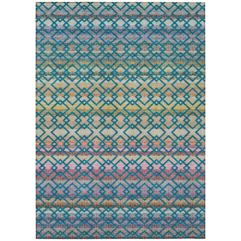 Machine Washable Indoor/ Outdoor Cabo Stripe Chantille Rug