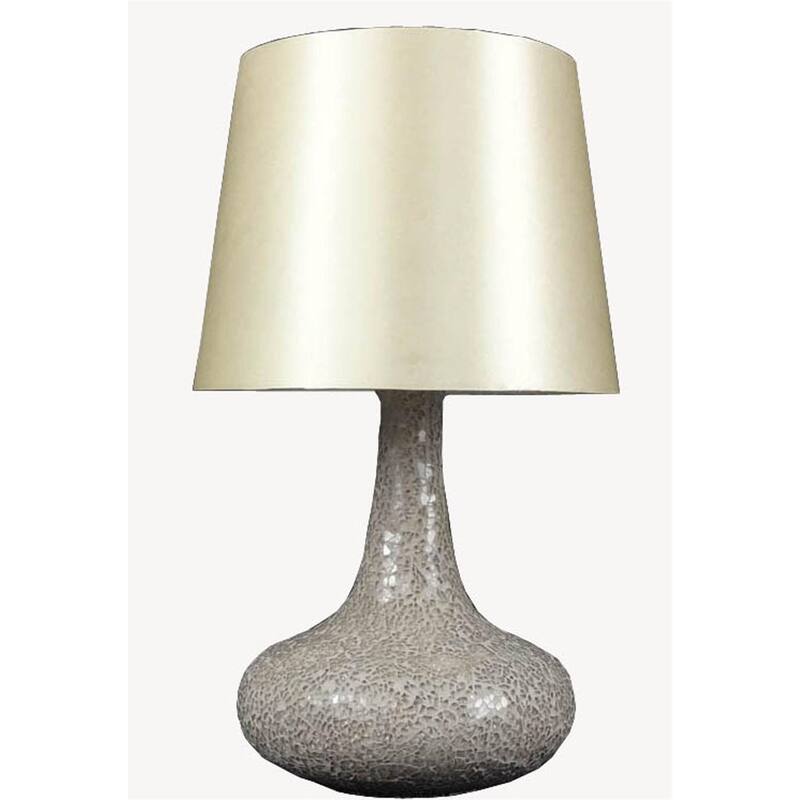 14.17 in. Champagne Finish Table Lamp with Bronze Shade, Sturdy Table Lamp for Living Rooms and Bedrooms