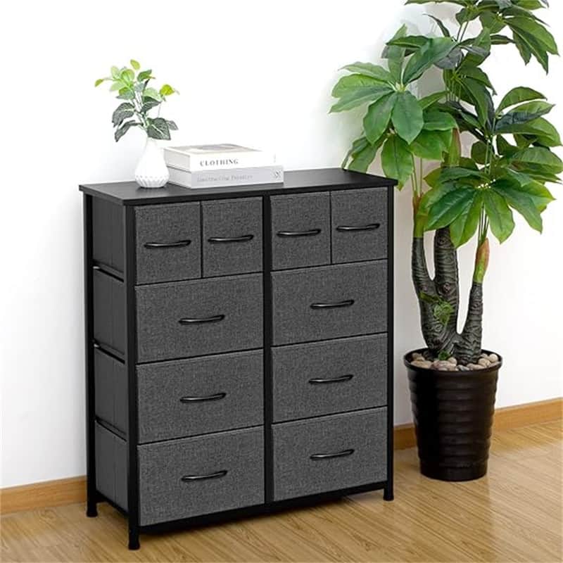 Wide Fabric Storage and Organization - Grey-10-drawers (2)