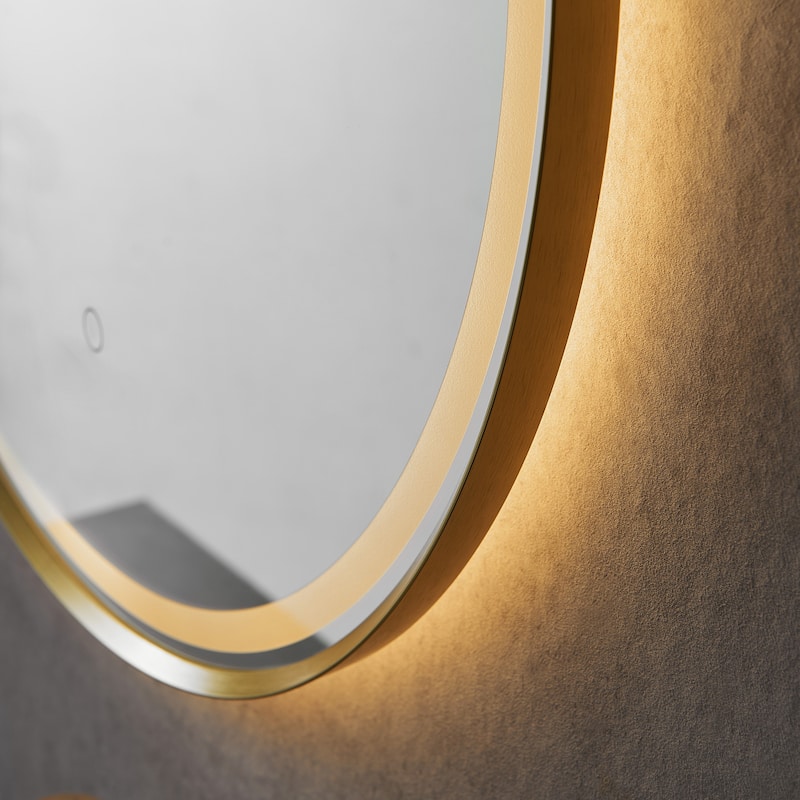 Altair Palme Round Framed Bathroom LED Lighted Wall Mirror