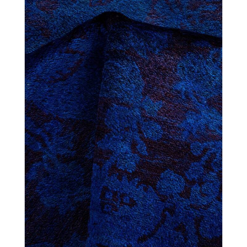 Overton Hand Knotted Wool Vintage Inspired Modern Contemporary Overdyed Purple Area Rug - 2' 8" x 18' 10"
