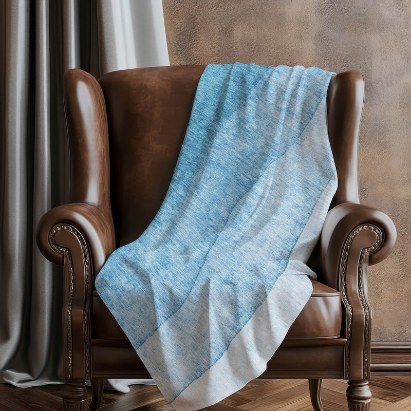 Premium Machine Washable Modern Ombre Sherpa Throw Blanket