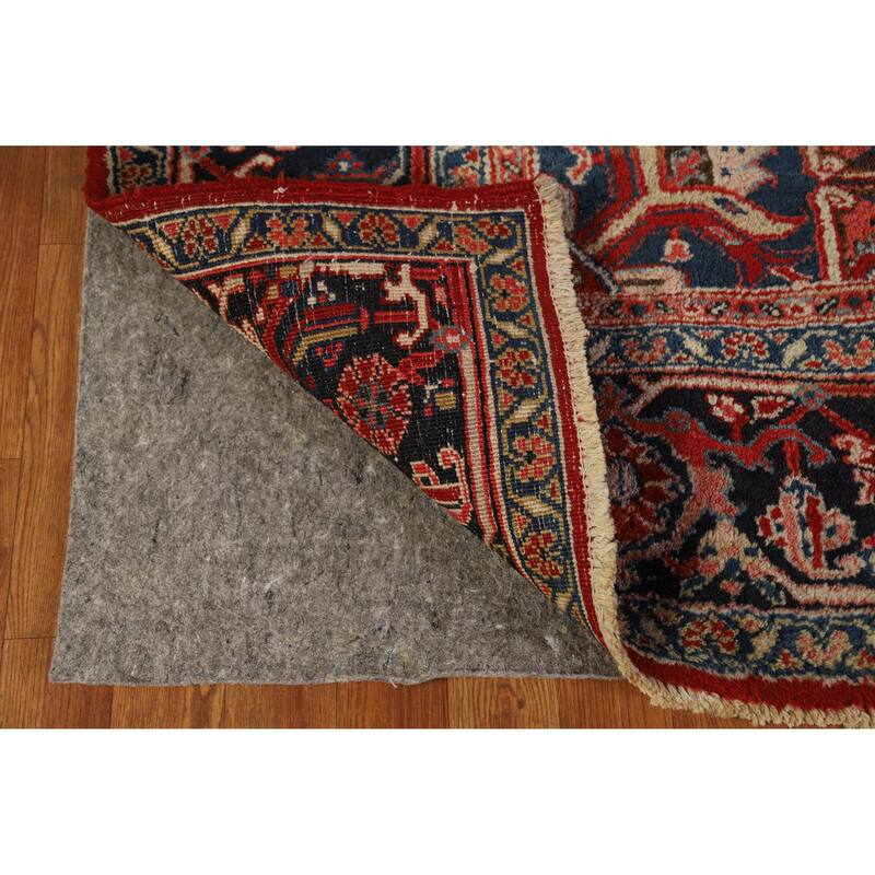 Hand Knotted Oriental 100% Wool Carpet Traditional Medallion Red Heriz (serapi) Area Rug - 11' 10'' X 8' 8''
